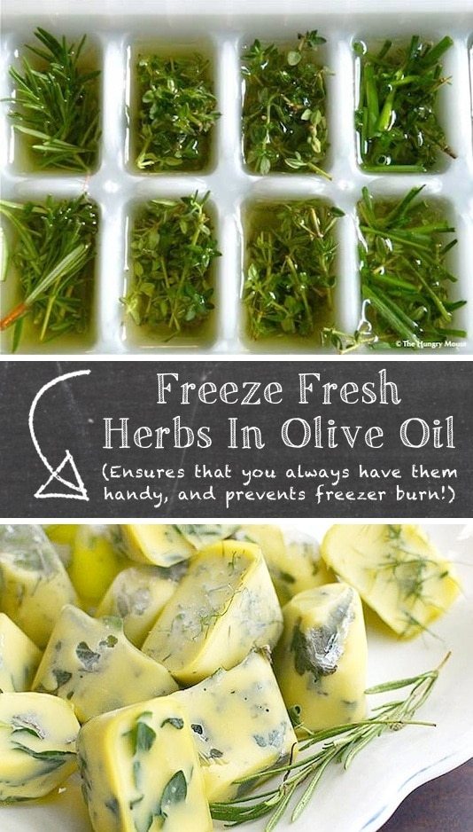 Hack #52: Freeze herbs in olive oil for later use