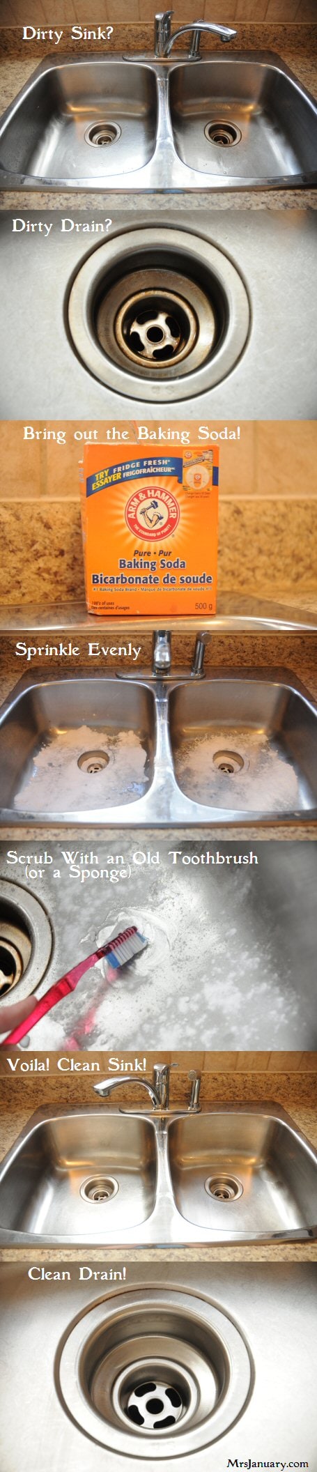 Hack #78: Clean your sink with baking soda