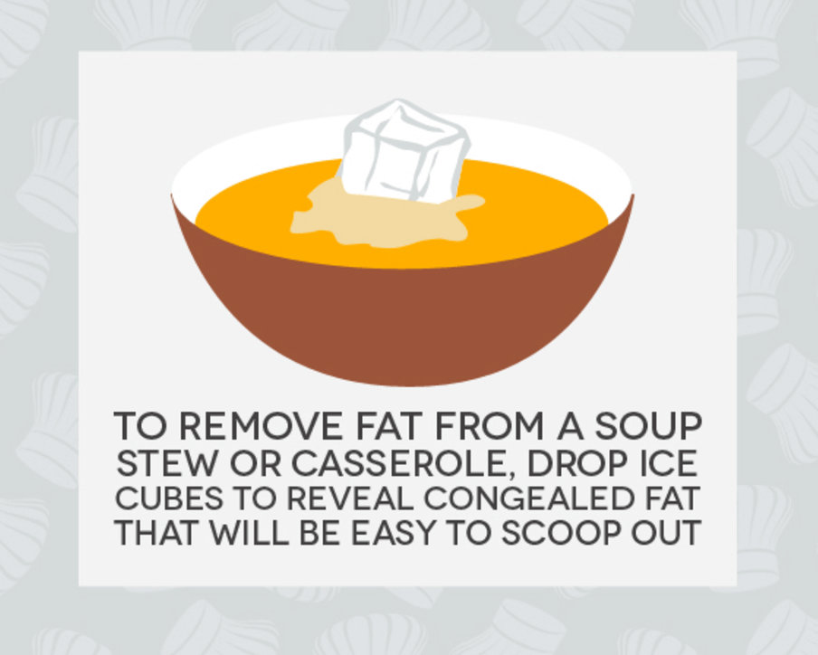 Hack #17: Remove fat from soup, casserole, or stew