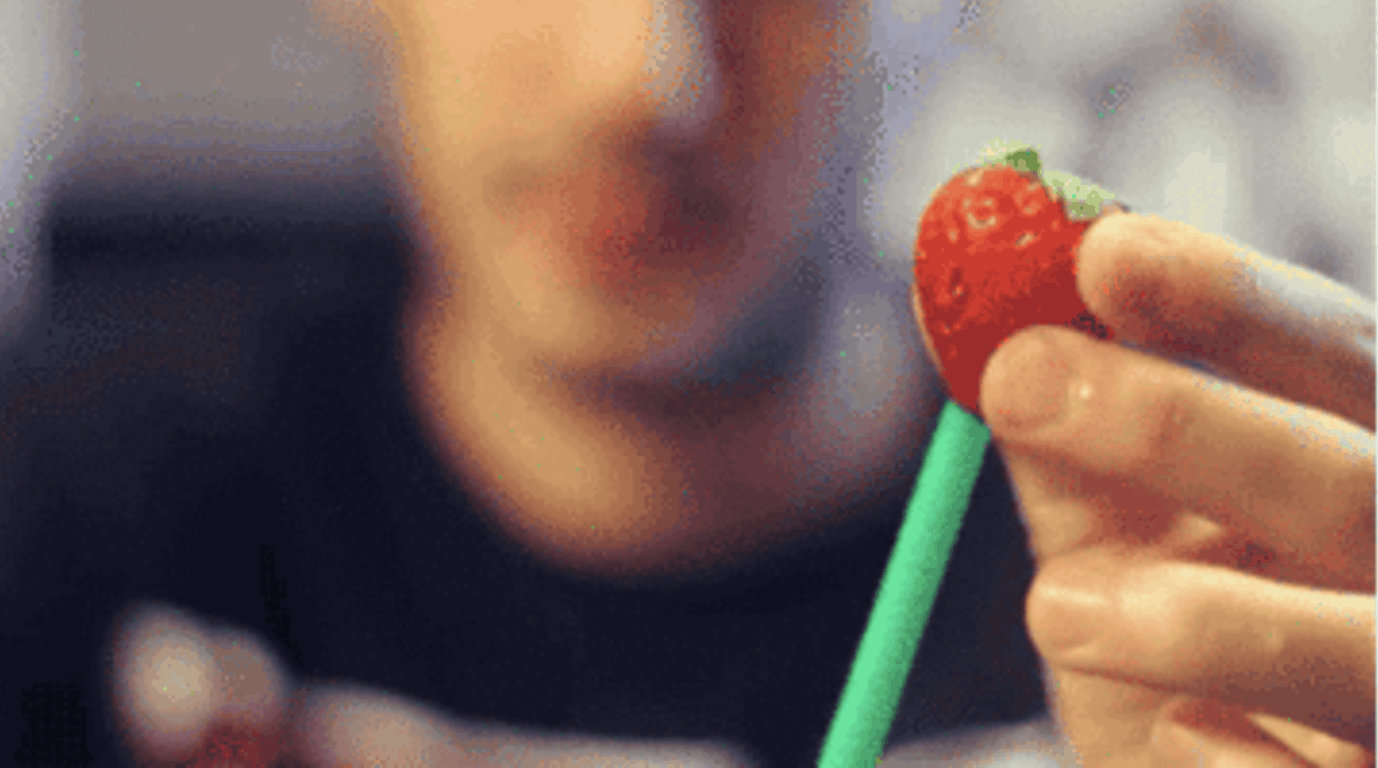 Hack #20: Ironically remove the stem of a strawberry with a straw