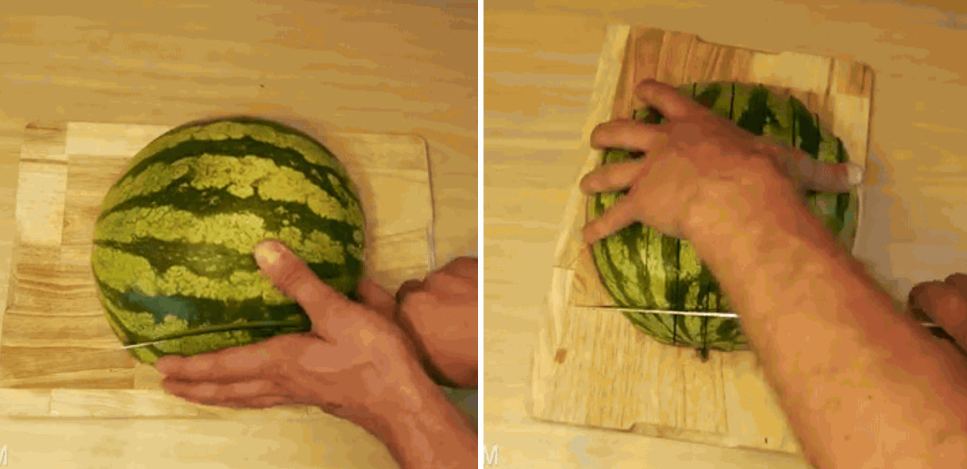 Hack #22: An easy way to cut a watermelon without a mess