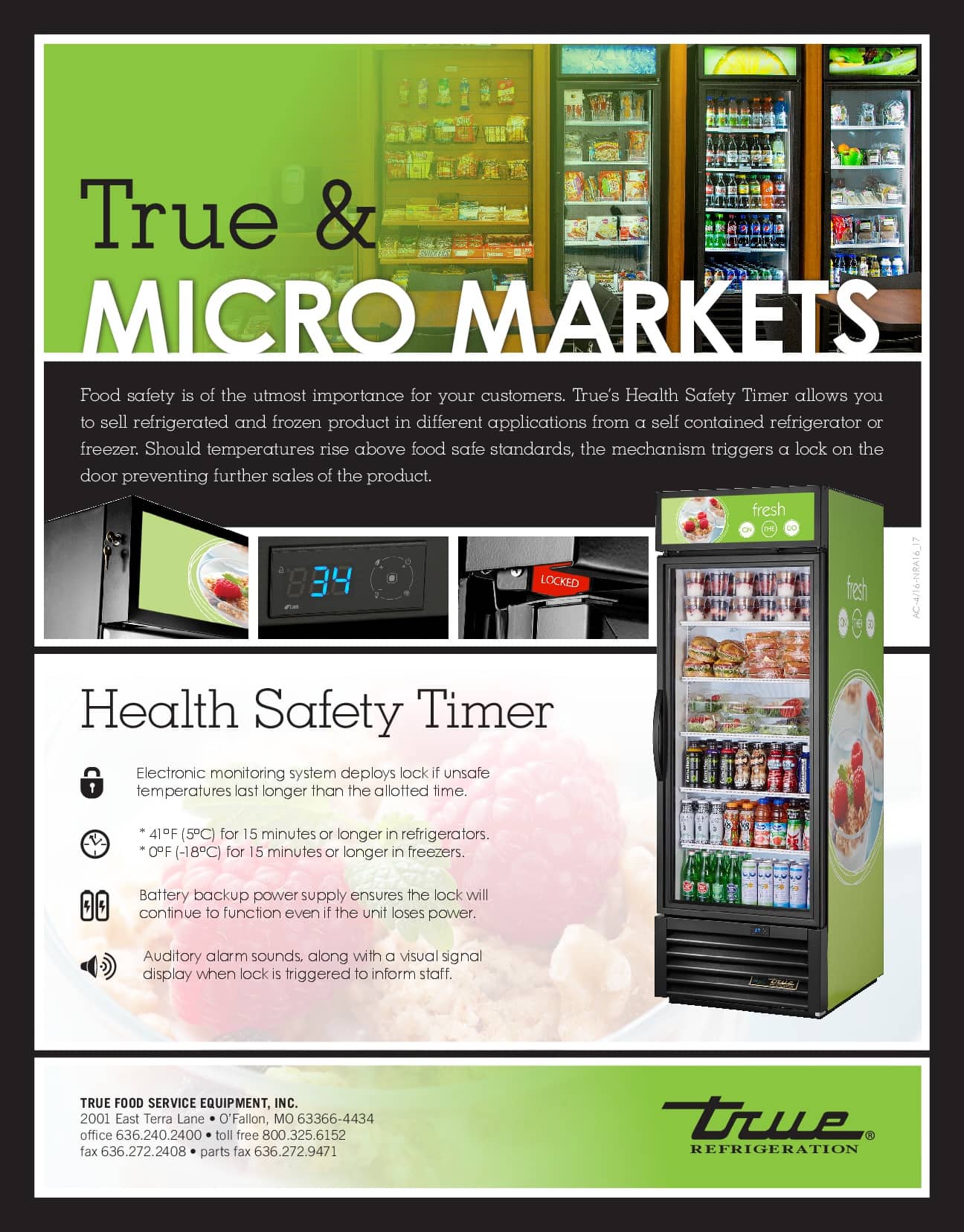 True Manufacturing's Health Safety Timer Models Infographic