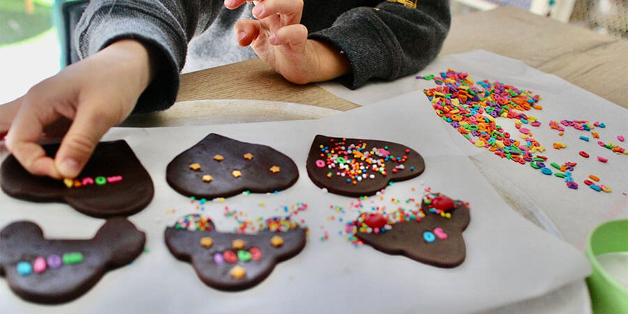 Kid Making Dessert