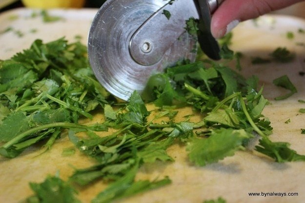 Hack #106: Use a pizza wheel to chop fresh herbs