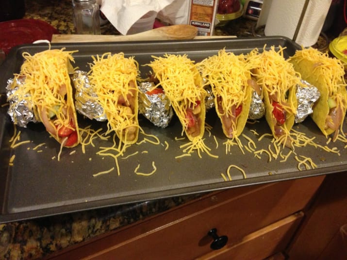 Hack #41: How to keep your tacos standing up in the oven while you broil the cheese