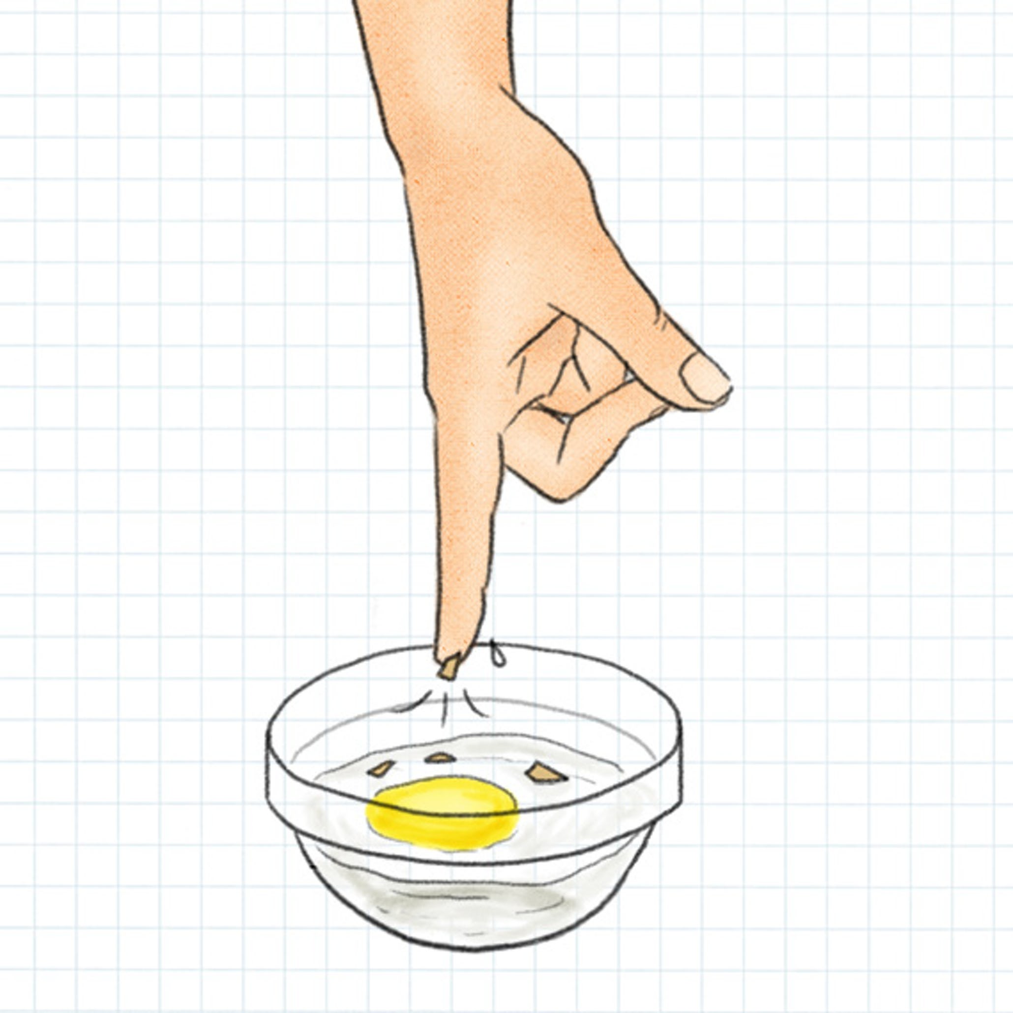 Hack #14: Easily remove eggshell pieces from yolk