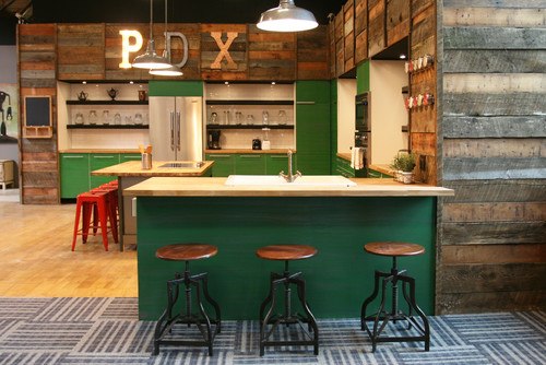 Industrial Kitchen by New York Interior Designers & Decorators Jen Chu Design