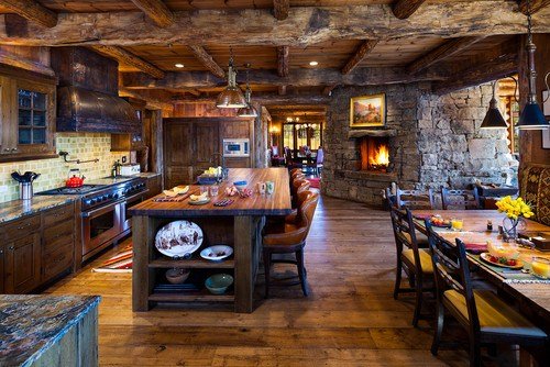 Rustic Kitchen by Bozeman Photographers Karl Neumann Photography