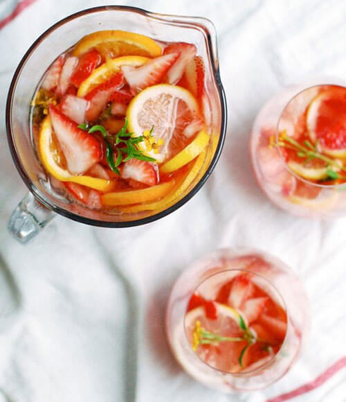 Sparkling Strawberry Rosé Sangria