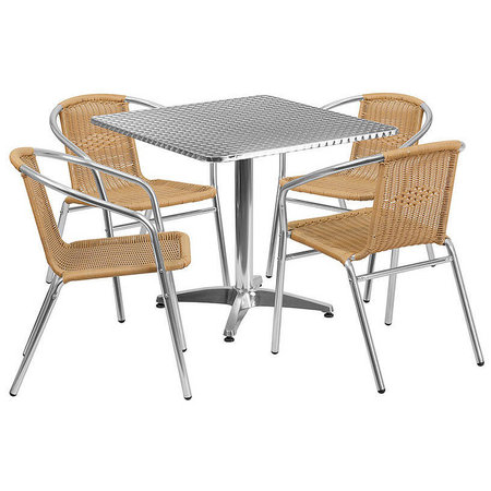 Flash Furniture TLH-ALUM-32SQ-020BGECHR4-GG