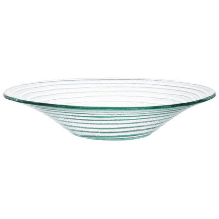 American Metalcraft GBG19 Green 128 oz 18 Inch Diameter Round Glacier  Collection Swirled Recycled Glass Bowl