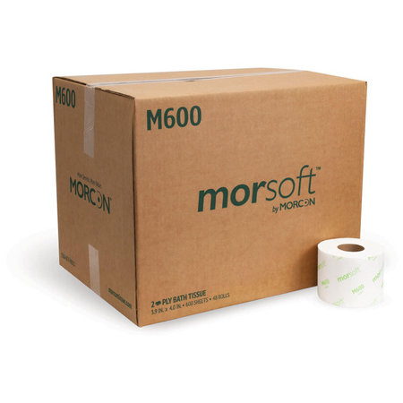 Morcon M600, 600 Sheet 1-Ply Morsoft® Toilet Paper Roll (48/case)