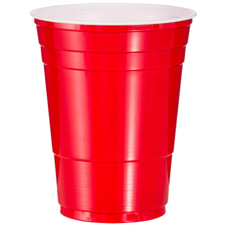 Solo P16R 16 oz. Red Plastic Cup - 1000/Case
