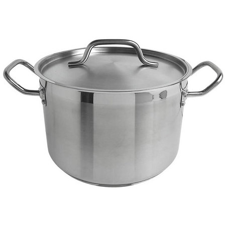 Thunder Group 8 Quart Aluminum Stock Pot, Silver