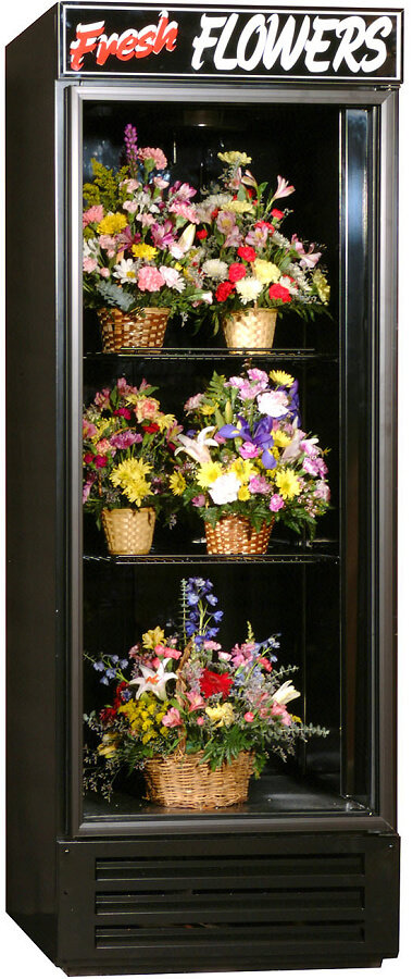 powers fs52sdhc 2 door swinging floral cooler black