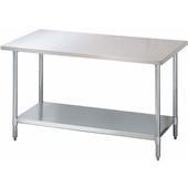 TSW-2460SB Green World, 60" x 24" Work Table, Stainless Steel Top w/ Backsplash, Green World Series