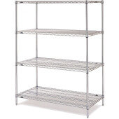 EZ1836NC-4 Metro, 36" x 18" x 74" Super Erecta® Chrome Starter Wire Shelving Unit, 4 Shelves