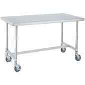 MWT306HS Metro, 60" x 30" Work Table, All Stainless Steel, Mobile, HD Super™