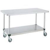 MWT307FS Metro, 72" x 30" Work Table, All Stainless Steel, Mobile, HD Super™