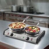 Waring WDB600X, 1.8 kW Electric Countertop Range, Double Burner