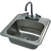 DI-1-1515 Advance Tabco, 1 Compartment Stainless Steel Drop-In Sink