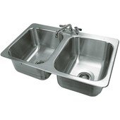 DI-2-1410 Advance Tabco, 2 Compartment Stainless Steel Drop-In Sink