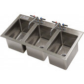 DI-3-10-EC Advance Tabco, 3 Compartment Stainless Steel Drop-In Sink