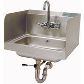 7-PS-40 Advance Tabco, Hand Sink w/ Splash Mount Faucet, Lever Operated Drain & Both Side Splashes