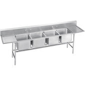 9-84-80-36RL Advance Tabco, 162" Four Compartment Sink w/ 2 Drainboards, Super Saver