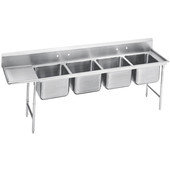 93-24-80-36 Advance Tabco, 129" Four Compartment Sink w/ 1 Drainboard, Standard