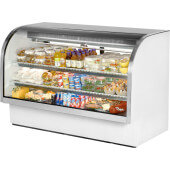 TCGG-72-HC-LD True, 72" Curved Glass Refrigerated Deli Display Case