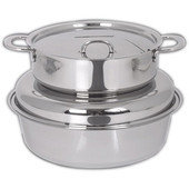 2375-6/6H Spring USA, 6 Quart Round Stainless Steel Induction Soup Chafer w/ Chrome Accents