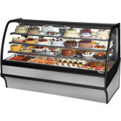 TDM-R-77-GE/GE-S-S True, 77" Curved Glass Refrigerated Bakery Display Case