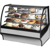 TDM-R-59-GE/GE-S-S True, 59" Curved Glass Refrigerated Bakery Display Case