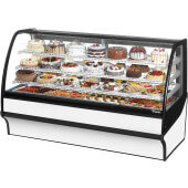 TDM-R-77-GE/GE-W-W True, 77" Curved Glass Refrigerated Bakery Display Case