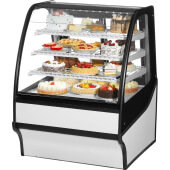 TDM-R-36-GE/GE-W-W True, 36" Curved Glass Refrigerated Bakery Display Case
