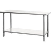 SSTW-2430 MixRite, 30" x 24" Work Table, Stainless Steel Top w/ Undershelf