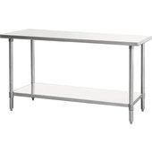 SSTW-2436 MixRite, 36" x 24" Work Table, Stainless Steel Top w/ Undershelf