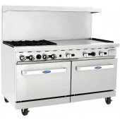 AGR-4B36GR-NG CookRite, 257,000 Btu Natural Gas Restaurant Range, 4 Burner, 2 Standard Oven, 36" Manual Griddle