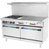 TARG-4B36G Radiance, 257,000 Btu Gas Restaurant Range, 4 Burner, Standard Oven, 36" Thermostatic Griddle, Radiance Series
