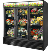 GDM-72FC-HC~TSL01 True, 78" 3 Swing Glass Door Floral Case Refrigerated Merchandiser