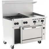 48S-4B24GN Vulcan, 195,000 Btu Natural Gas Restaurant Range, 4 Burner, 24" Manual Griddle, Standard Oven