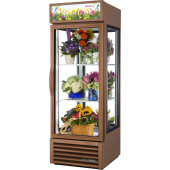 G4SM-23FC-HC~TSL01 True, 27" 1 Swing Glass Door Floral Case Refrigerated Merchandiser, 4 Sided