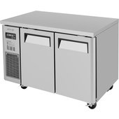 JUF-48-N Turbo Air, 48" 2 Solid Door Undercounter Freezer, Side Mount, J Series