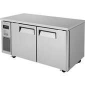 JURF-60-N Turbo Air, 59" 2 Door Dual Temperature Undercounter Refrigerator / Freezer, J Series