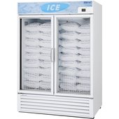 TGIM-49W-N Turbo Air, 54" 2 Glass Door Indoor Ice Merchandiser Freezer