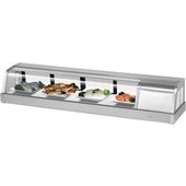 SAK-60R-N Turbo Air, 59" Curved Glass Refrigerated Sushi Display Case, Right Side Compressor