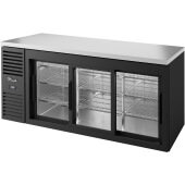 TBR72-RISZ1-L-B-111-1 True, 72" 3 Slide Glass Door Back Bar Cooler