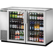 TBB-24GAL-48G-S-HC-LD True, 48" 2 Glass Door Back Bar Cooler, Stainless Steel