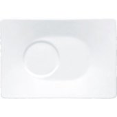 5000002B Bon Chef, 6" x 4" Bone China Demi Saucer, White